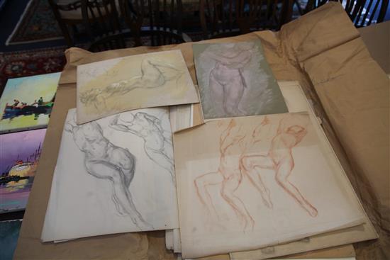 William Shackleton (1872-1933) Nude studies, Largest 22 x 15.5in. unframed.